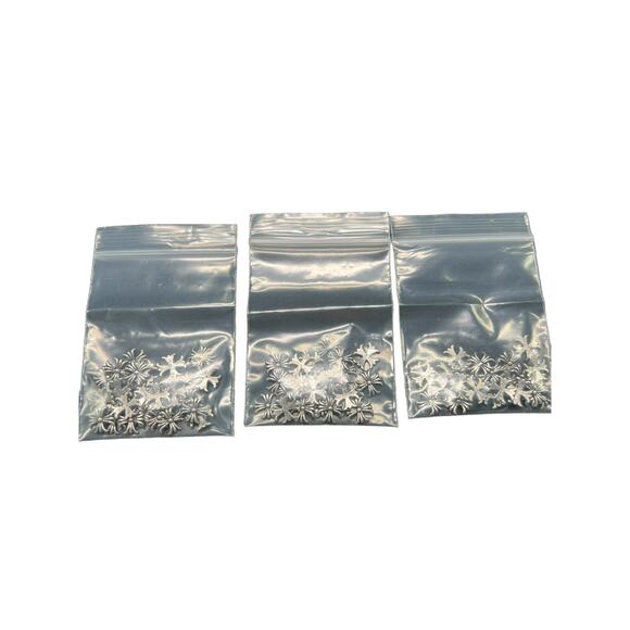 300 Piece Silver Metal Craft Embellishment Charms 4 Shapes Brand New - Picture 4 of 9